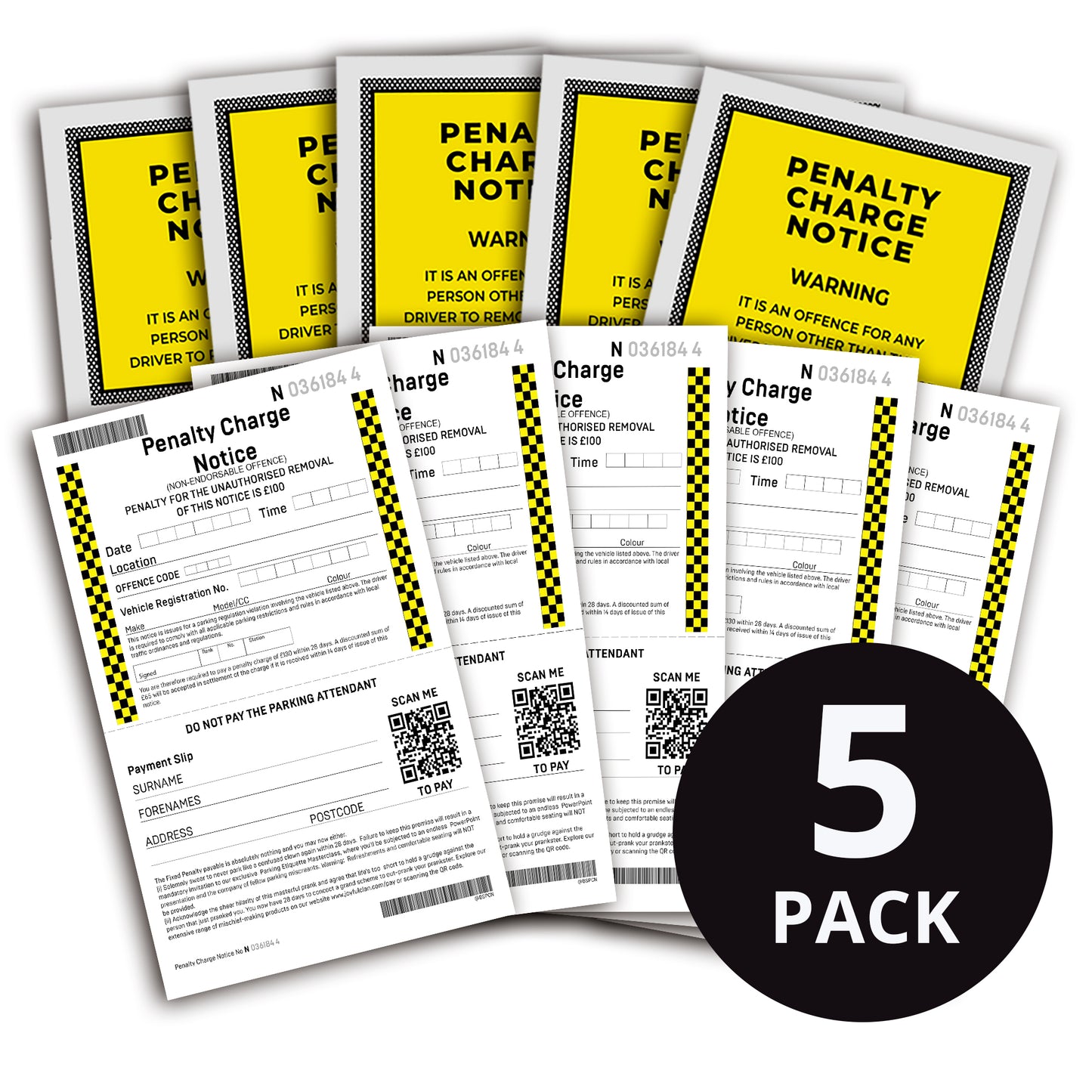 Prank Parking Tickets 5 Pack by Joyful Clan - Hilarious authentic joke