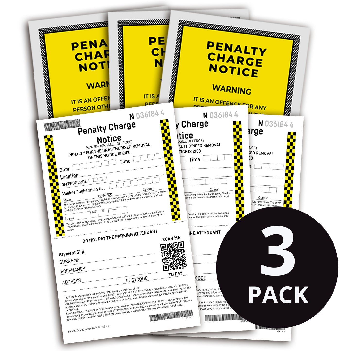 Prank Parking Tickets 3 Pack by Joyful Clan - Hilarious authentic joke