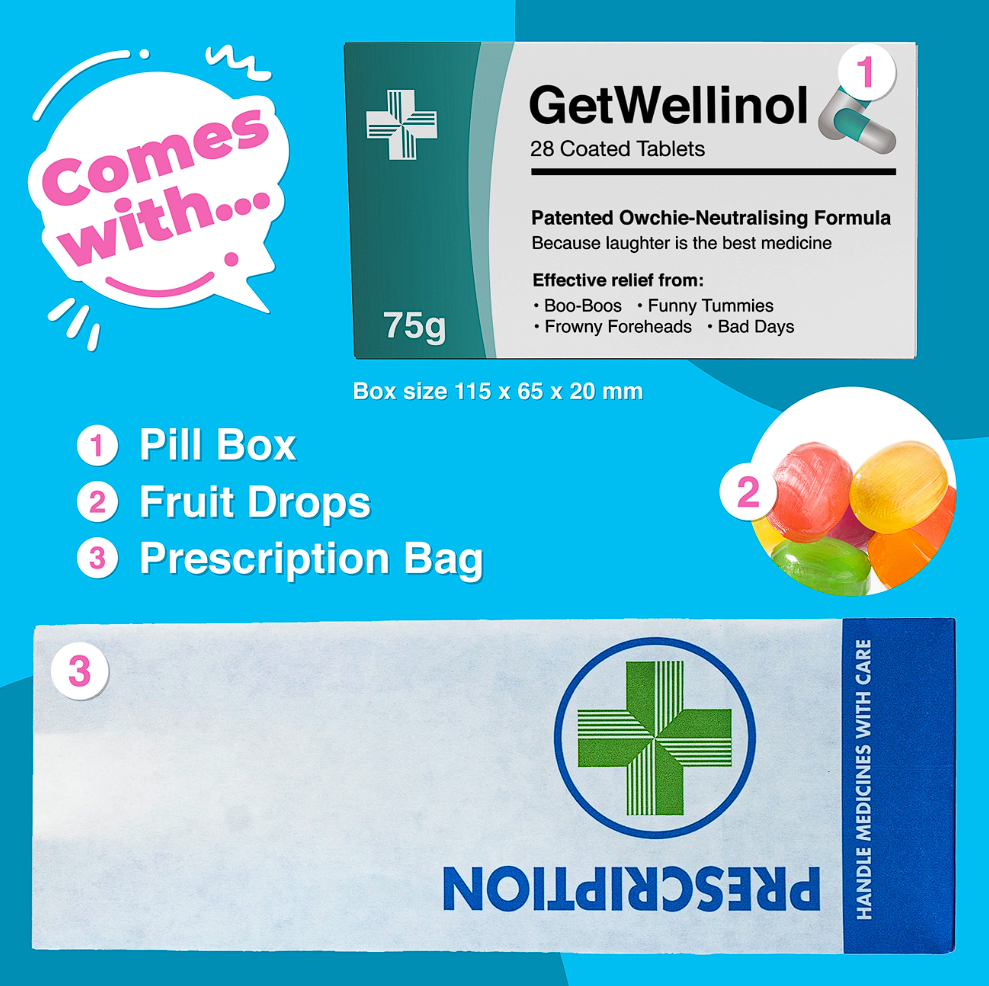 GetWellinol Fruit Drops - Get Well Soon Gift for Recovery - Hug in a Box - Thinking of You Gift for Him & Her - Supportive Cheer Up Friend