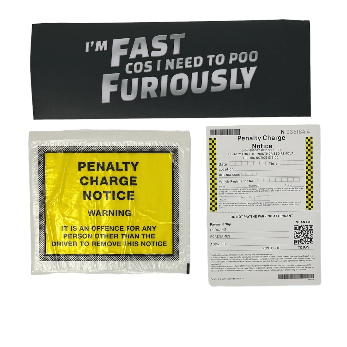 Fast & Furious Magnetic Bumper Sticker Bundle Prank - Includes Prank Parking Ticket